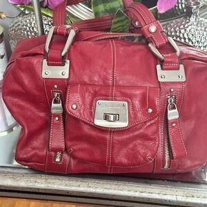 Elegant Red Leather Satchel